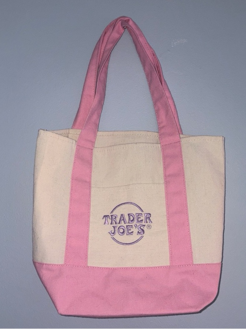 Pink & Cream Trader Joe's Canvas Tote Bag